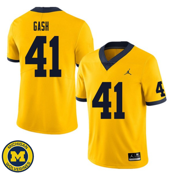 Men Michigan Wolverines #41 Isaiah Gash Yellow Alumni Jersey